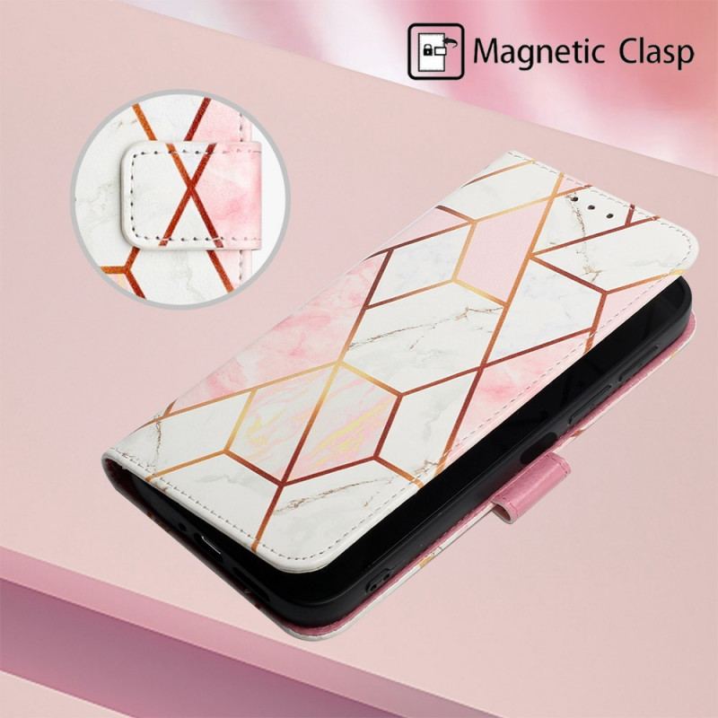 Capa Flip Para Poco X4 GT De Cordão Tira De Mármore