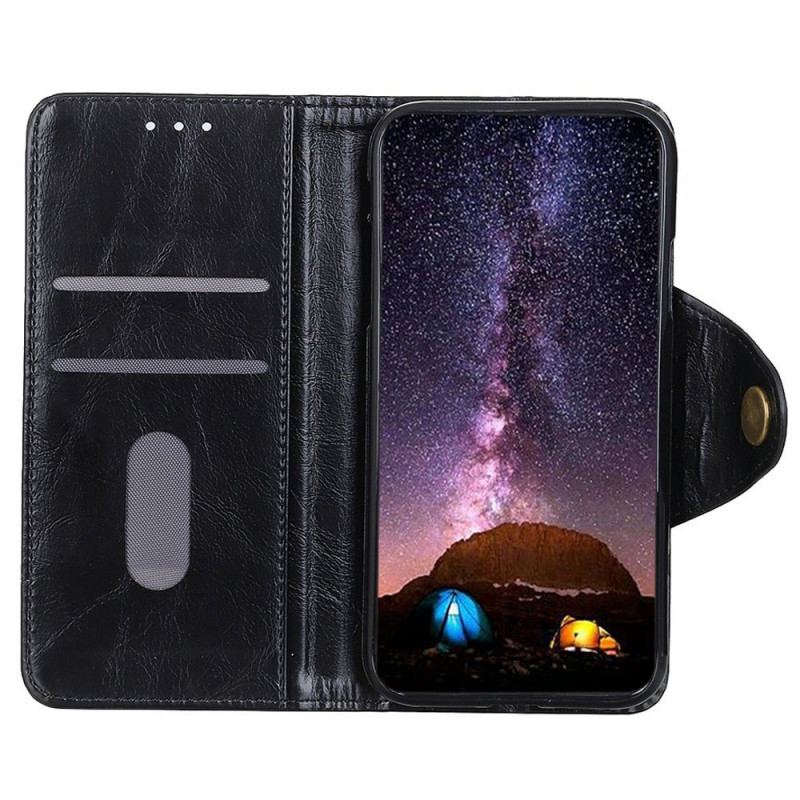 Capa Flip Para Poco X4 GT Couro Envernizado Sintético Com Botão Magnético