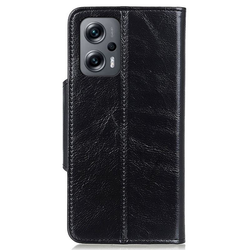 Capa Flip Para Poco X4 GT Couro Envernizado Sintético Com Botão Magnético