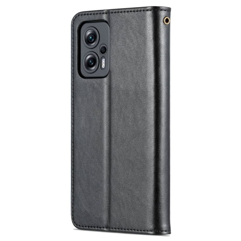 Capa Flip Para Poco X4 GT Couro Estilo Azns