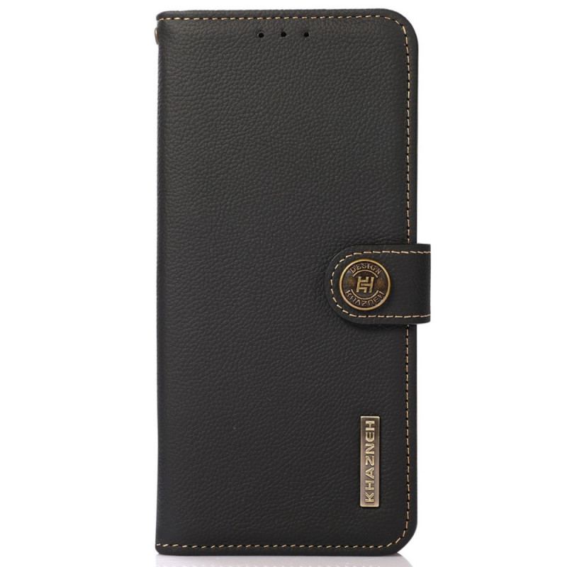 Capa Flip Para Poco X4 GT Khazneh Rfid Couro Genuíno