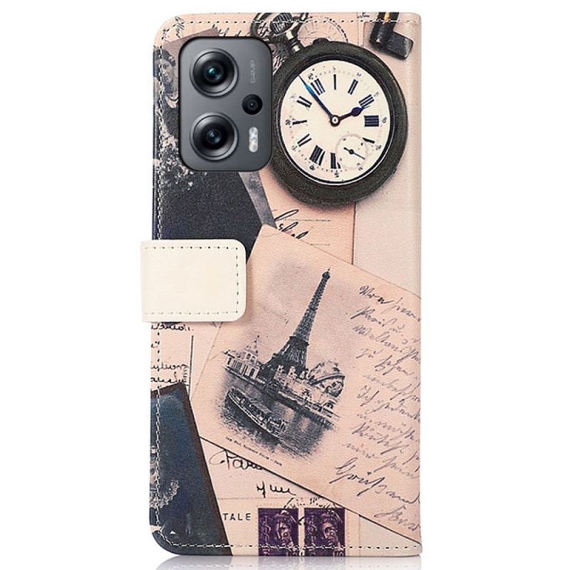 Capa Flip Para Poco X4 GT Torre Eiffel Do Poeta