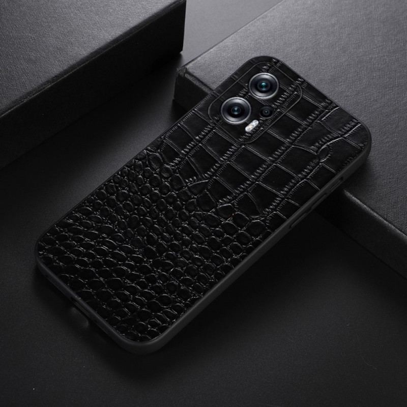 Capa Para Poco X4 GT Couro Genuíno Com Textura De Crocodilo
