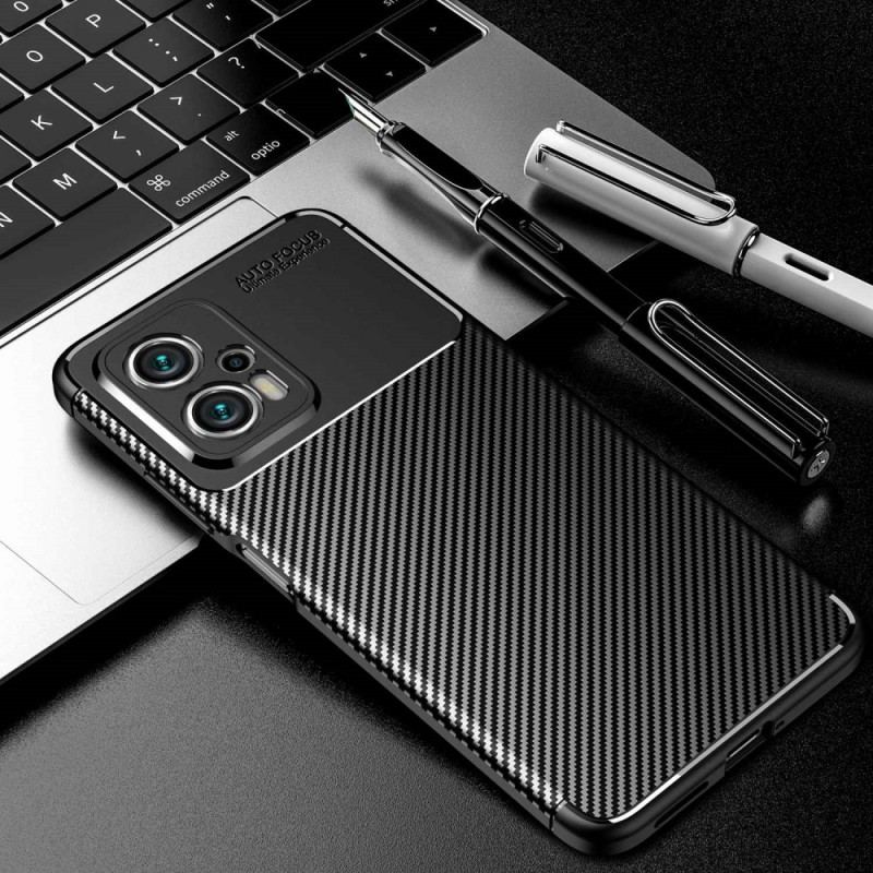 Capa Para Poco X4 GT Textura Flexível De Fibra De Carbono
