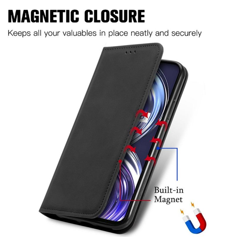 Capa De Celular Para Realme 8i Flip Design De Toque De Pele