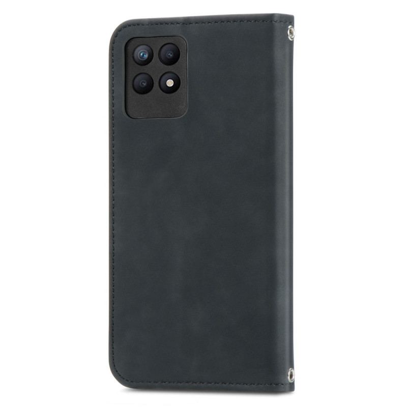 Capa De Celular Para Realme 8i Flip Design De Toque De Pele