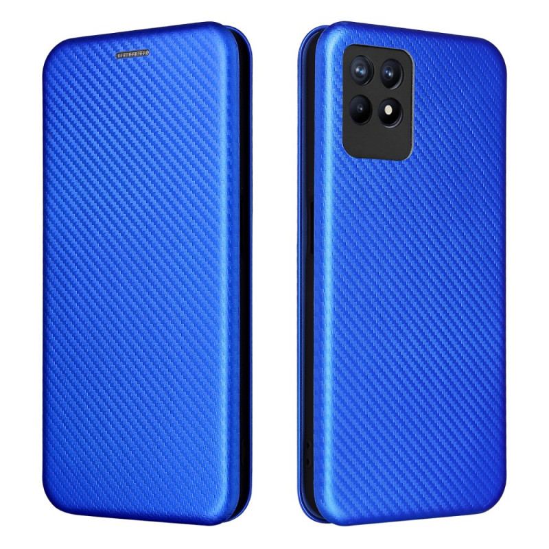 Capa De Celular Para Realme 8i Flip Fibra De Carbono