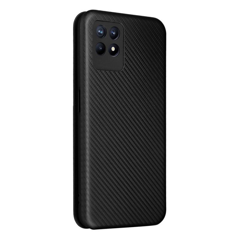 Capa De Celular Para Realme 8i Flip Fibra De Carbono