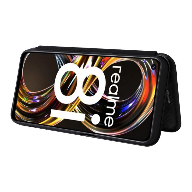 Capa De Celular Para Realme 8i Flip Fibra De Carbono