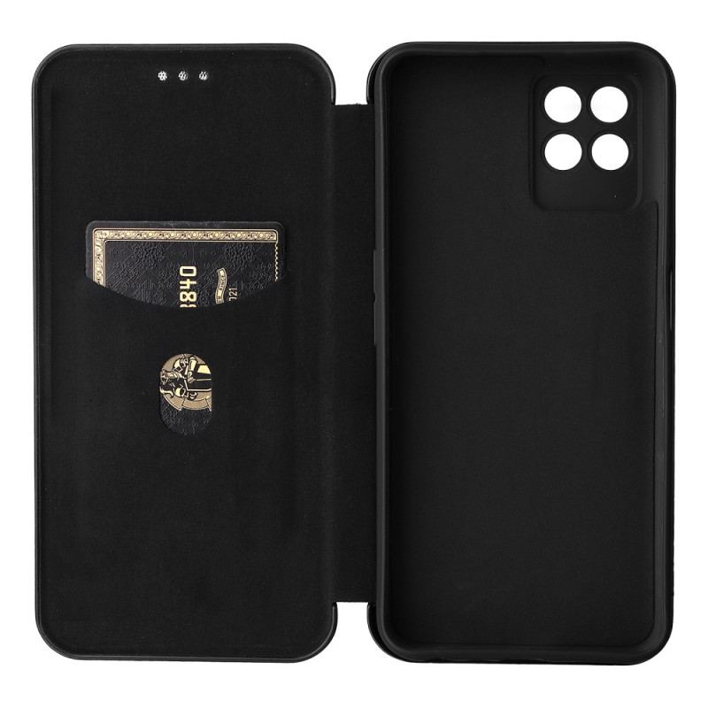 Capa De Celular Para Realme 8i Flip Fibra De Carbono