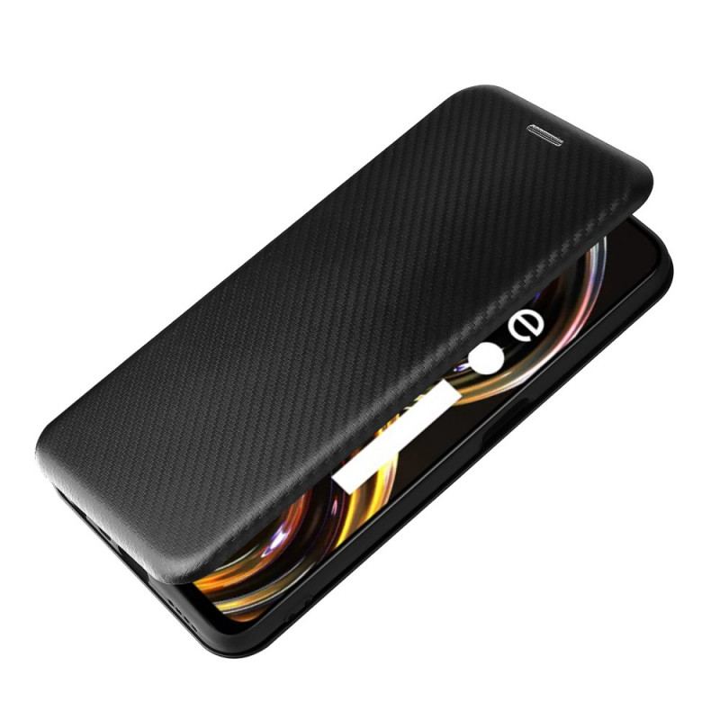 Capa De Celular Para Realme 8i Flip Fibra De Carbono