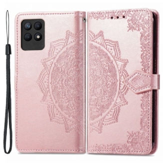 Capa De Couro Para Realme 8i Mandala Idade Média