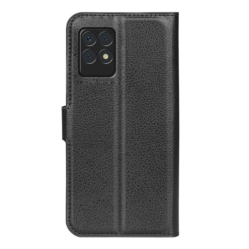 Capa Flip Para Realme 8i Couro Sintético De Lichia Clássico