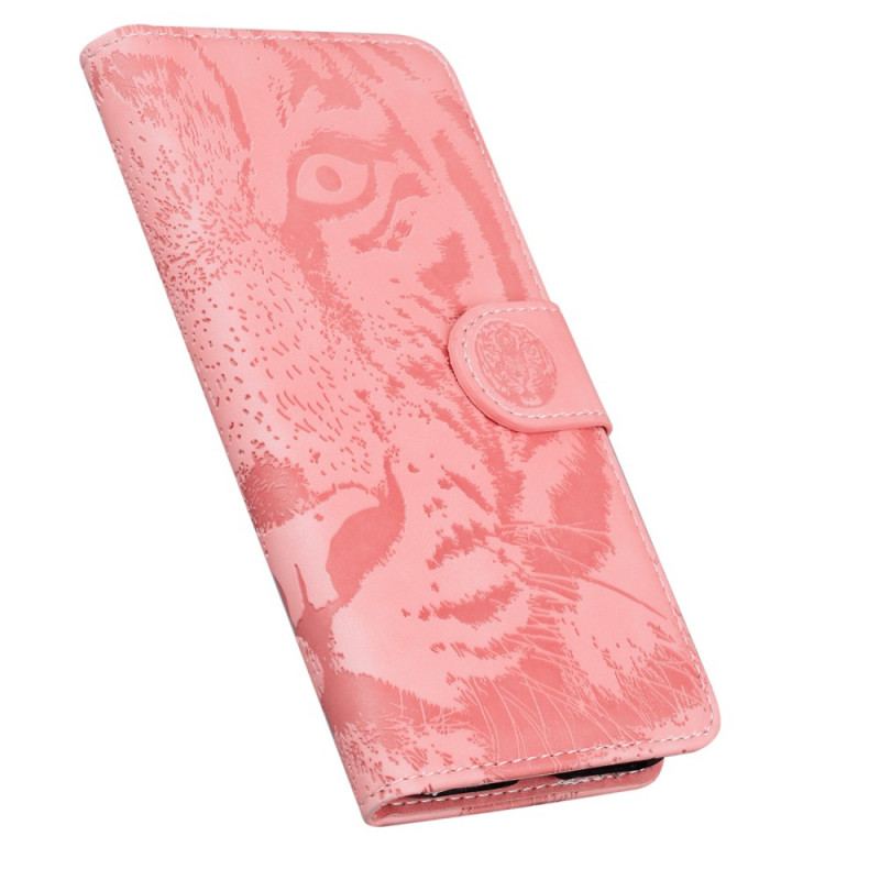 Capa Flip Para Realme 8i Estampa Cara De Tigre