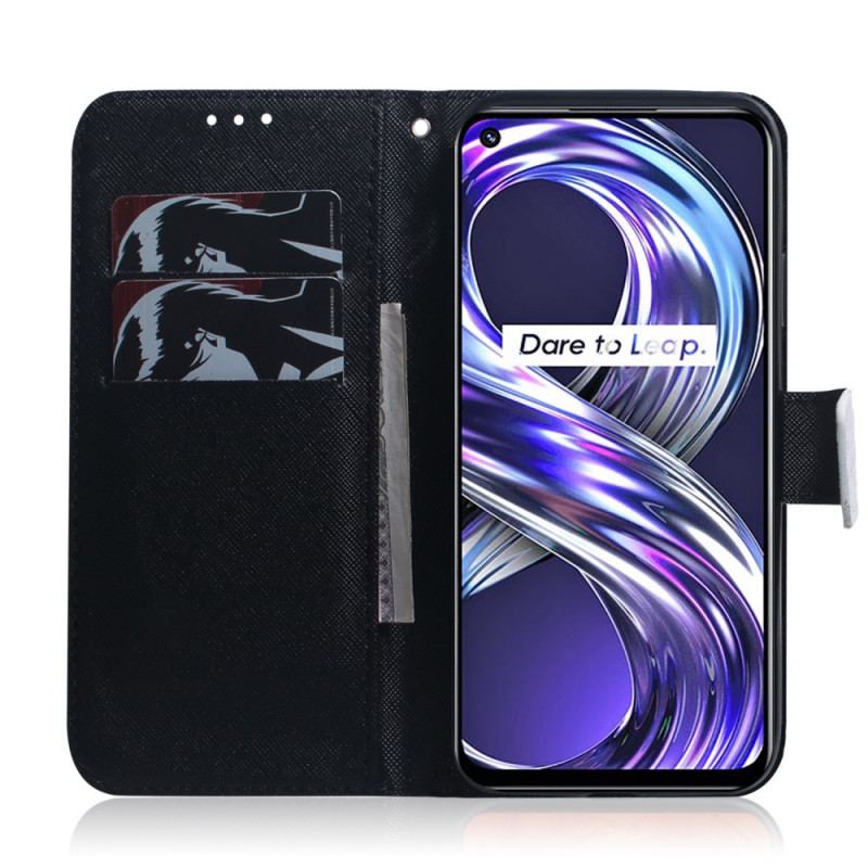 Capa Folio Para Realme 8i Cara De Panda