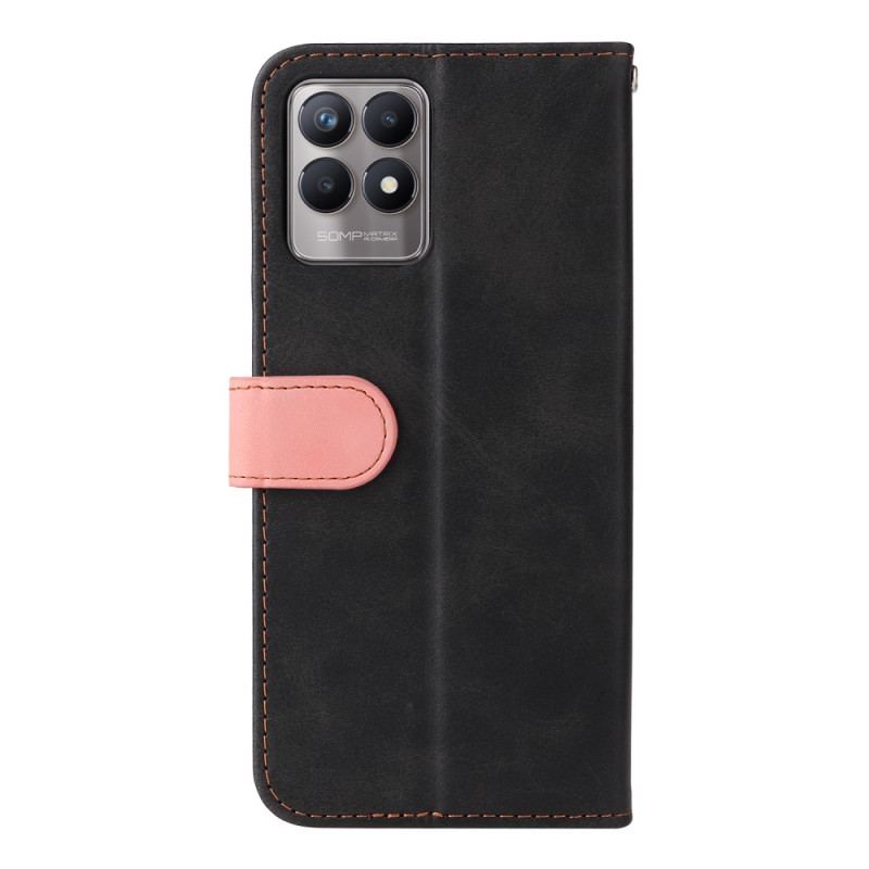 Capa Folio Para Realme 8i Dois Tons