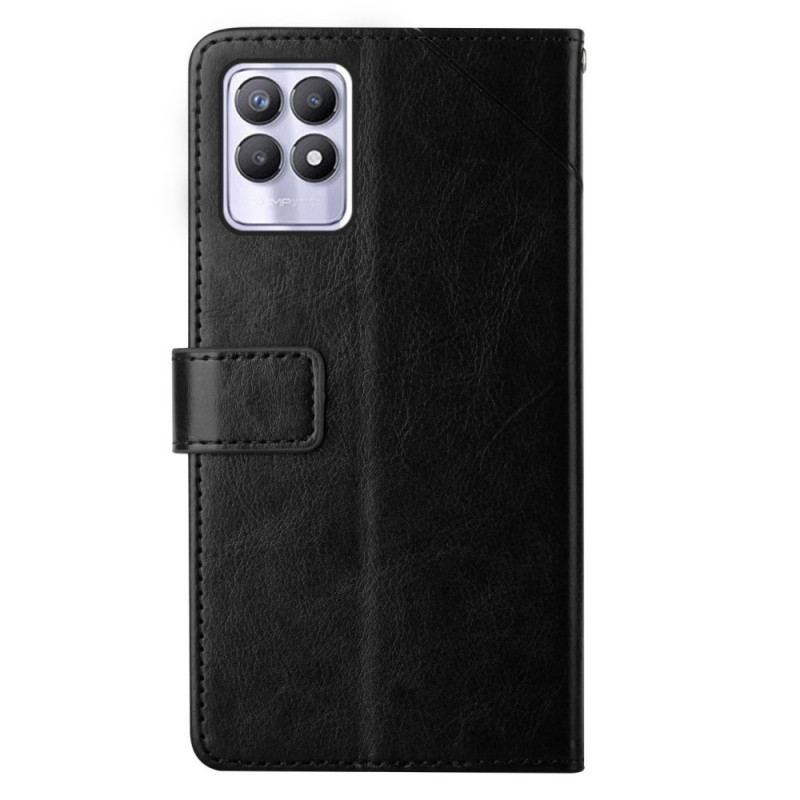 Capa Folio Para Realme 8i Estilo Couro Geo Y Design
