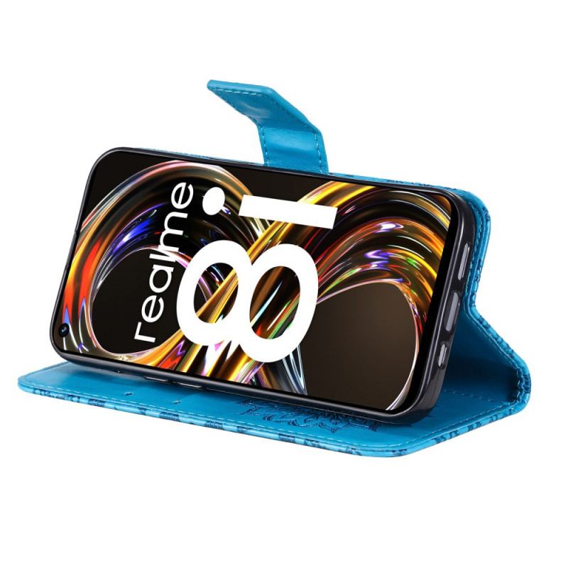 Capa Folio Para Realme 8i Flor Do Sol