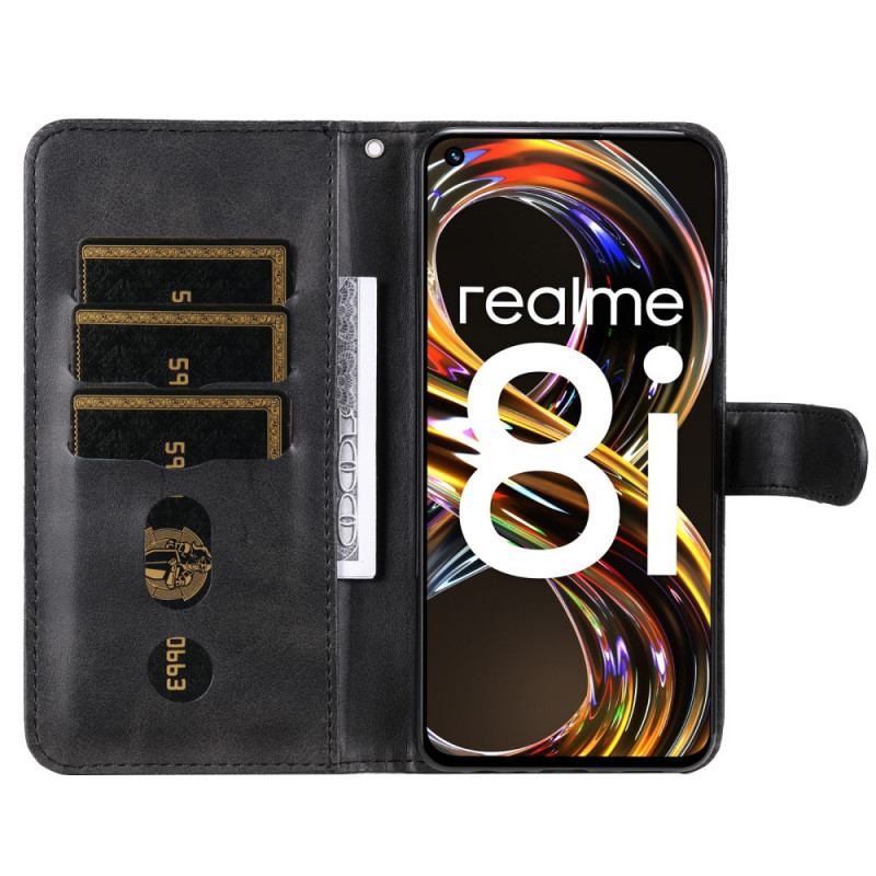 Capa Folio Para Realme 8i Porta-moedas Vintage