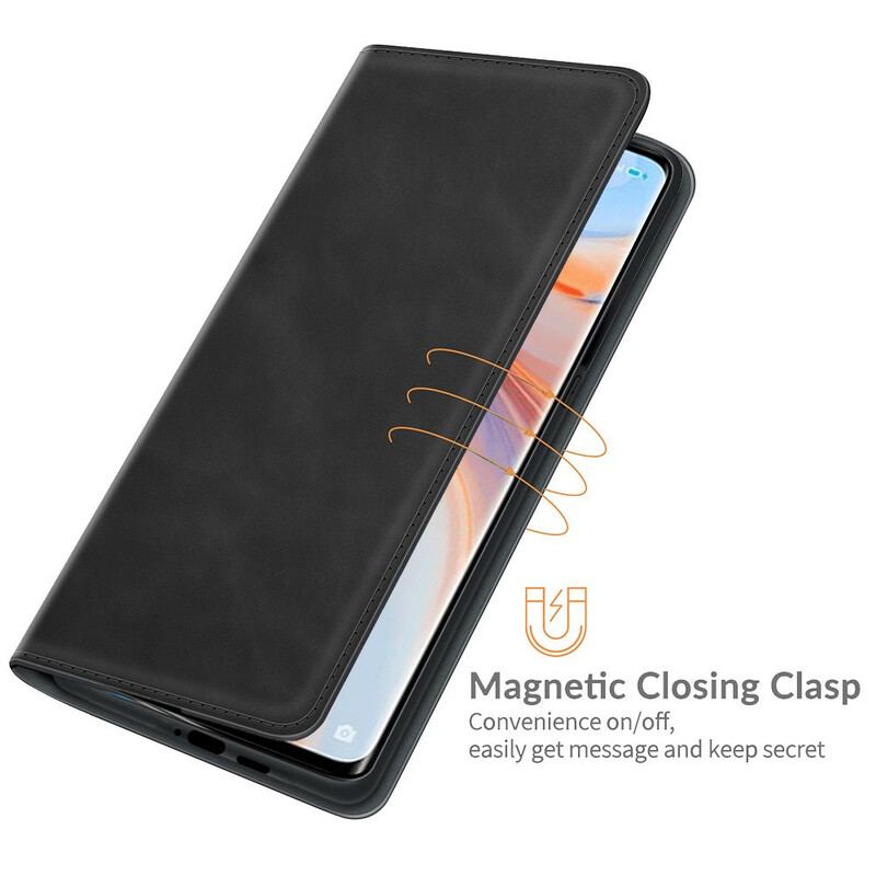 Capa De Celular Para Oppo Find X3 Neo Flip Efeito Couro Toque Sedoso