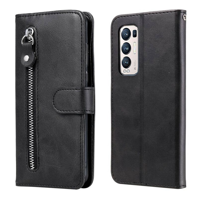 Capa De Couro Para Oppo Find X3 Neo Porta-moedas Vintage