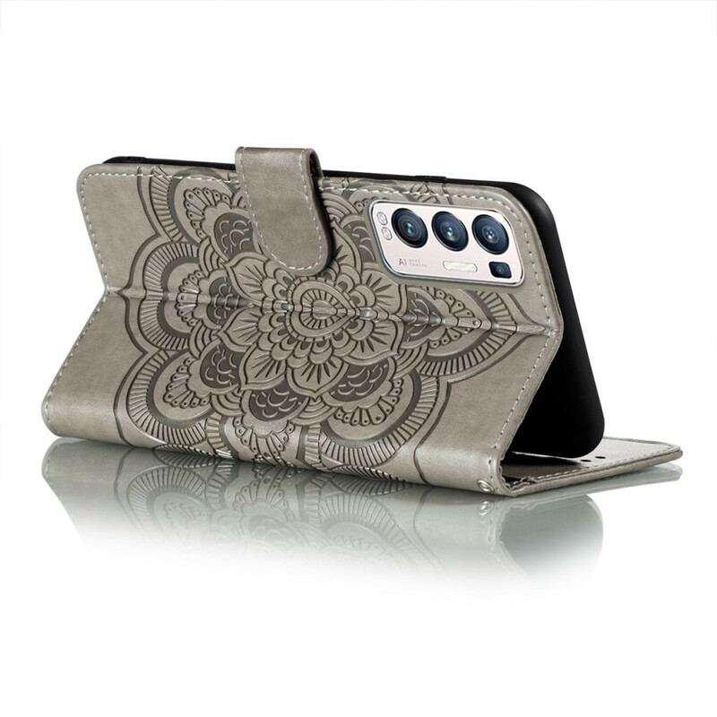 Capa Flip Para Oppo Find X3 Neo De Cordão Mandala Alça Completo