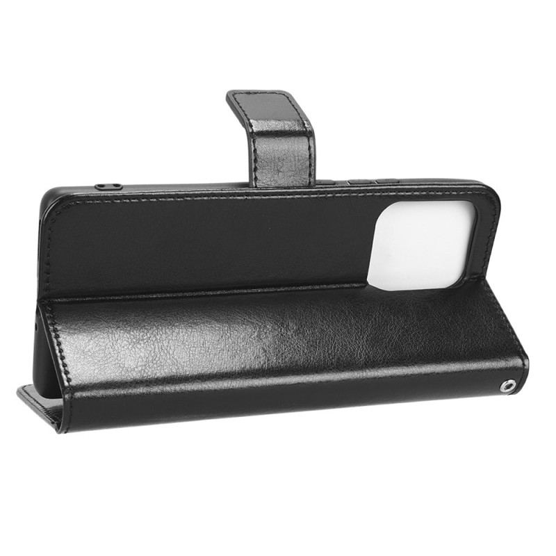 Capa Flip Para Motorola Edge 40 Pro De Cordão Pulseira De Couro Falso