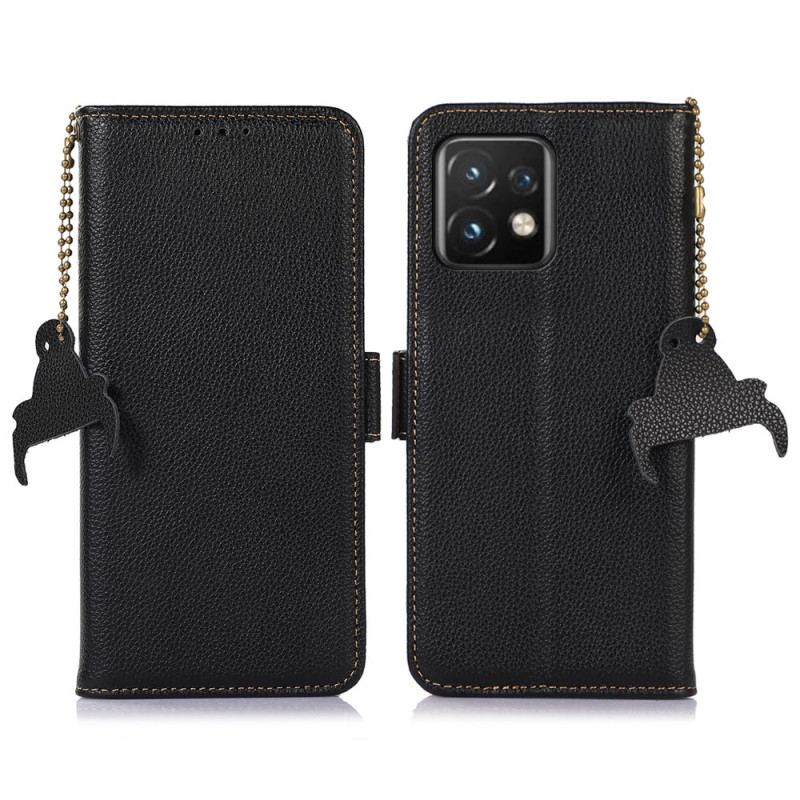 Capa Folio Para Motorola Edge 40 Pro Rfid De Couro Genuíno