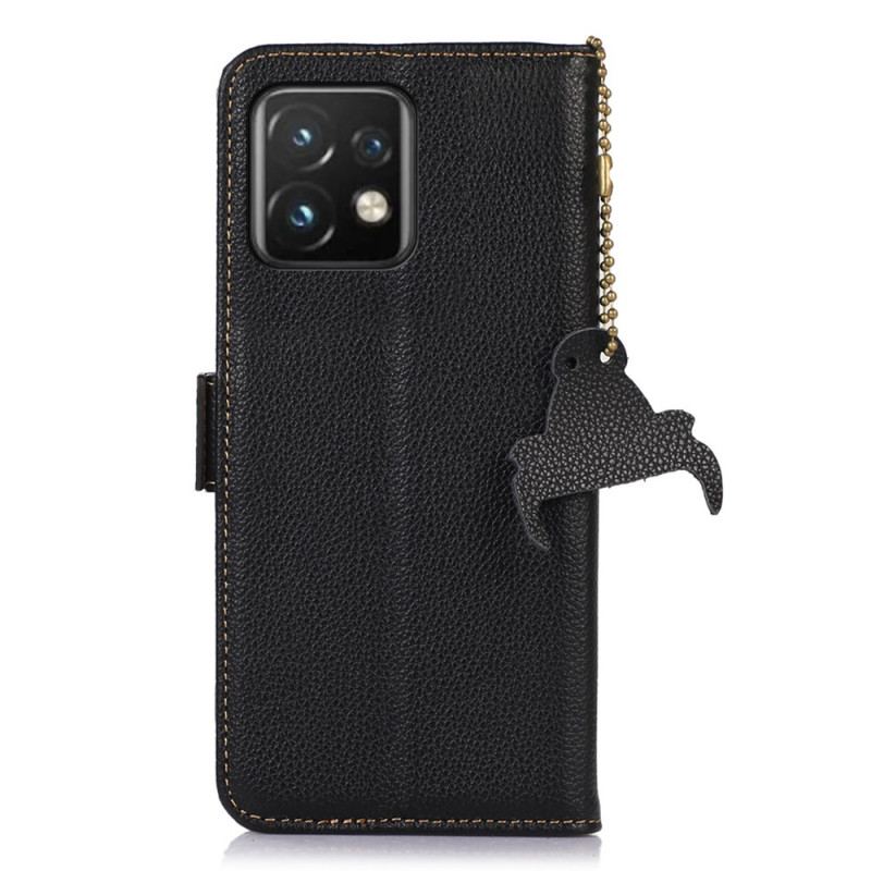 Capa Folio Para Motorola Edge 40 Pro Rfid De Couro Genuíno