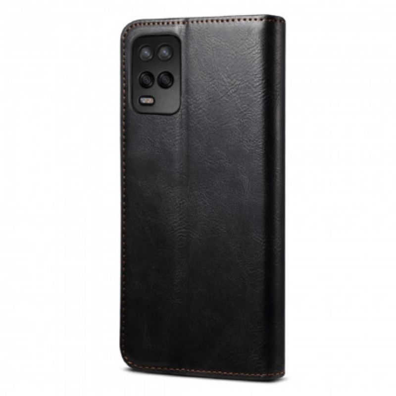 Capa De Celular Para Realme 8 5G Flip Couro Sintético Encerado