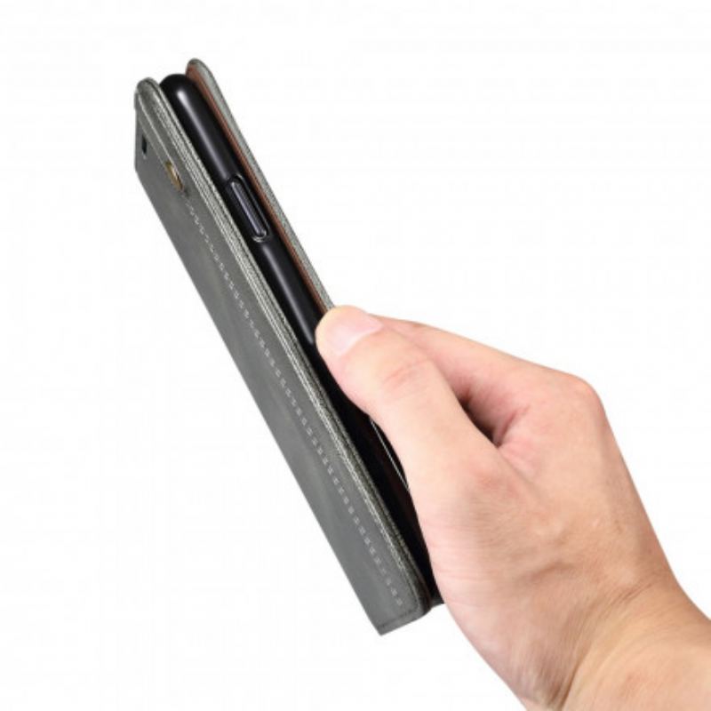 Capa De Celular Para Realme 8 5G Flip Couro Sintético Encerado