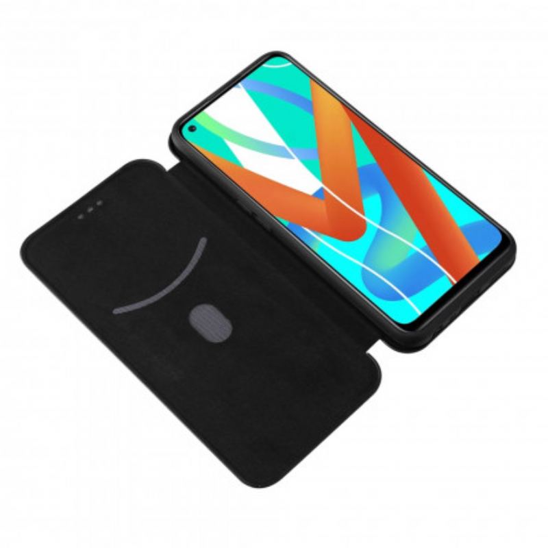 Capa De Celular Para Realme 8 5G Flip Silicone De Carbono Colorido