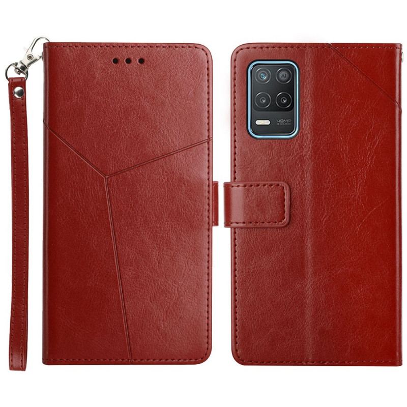 Capa De Couro Para Realme 8 5G Estilo Couro Geo Y Design