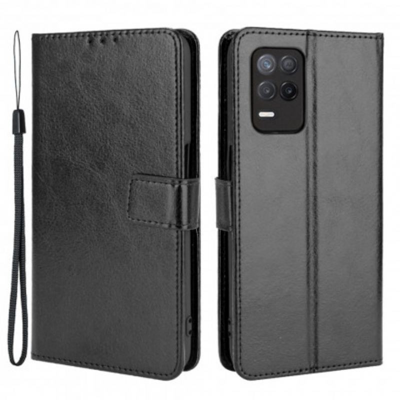 Capa De Couro Para Realme 8 5G Couro Falso Chamativo