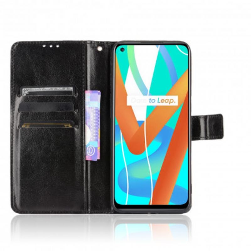 Capa De Couro Para Realme 8 5G Couro Falso Chamativo