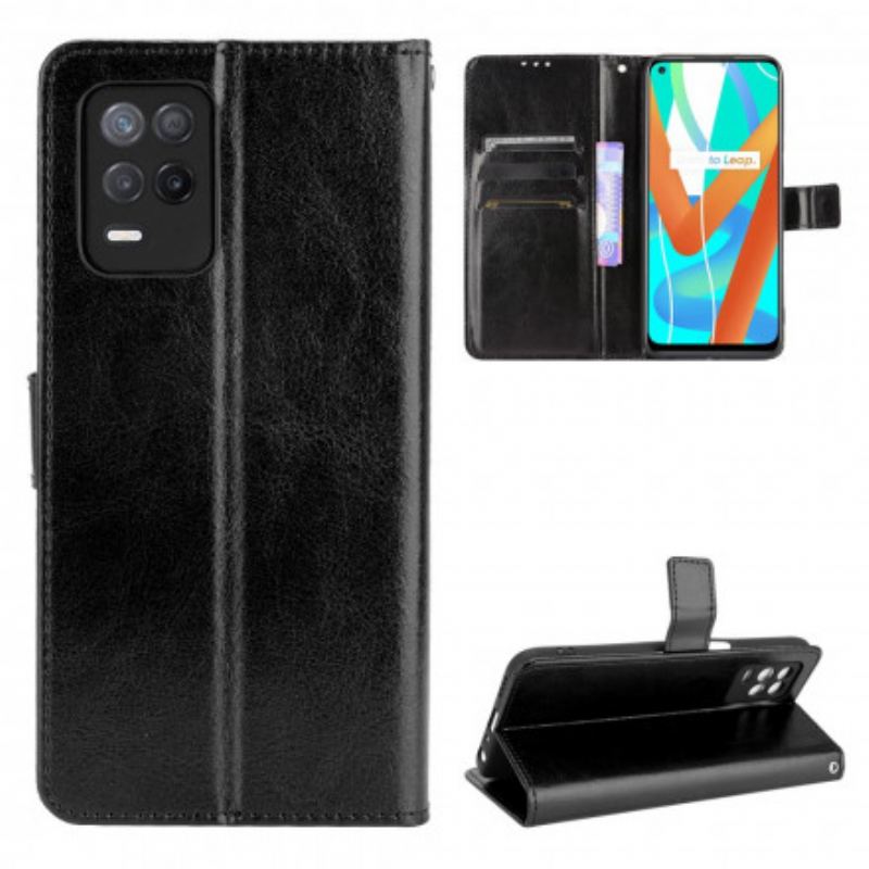 Capa De Couro Para Realme 8 5G Couro Falso Chamativo