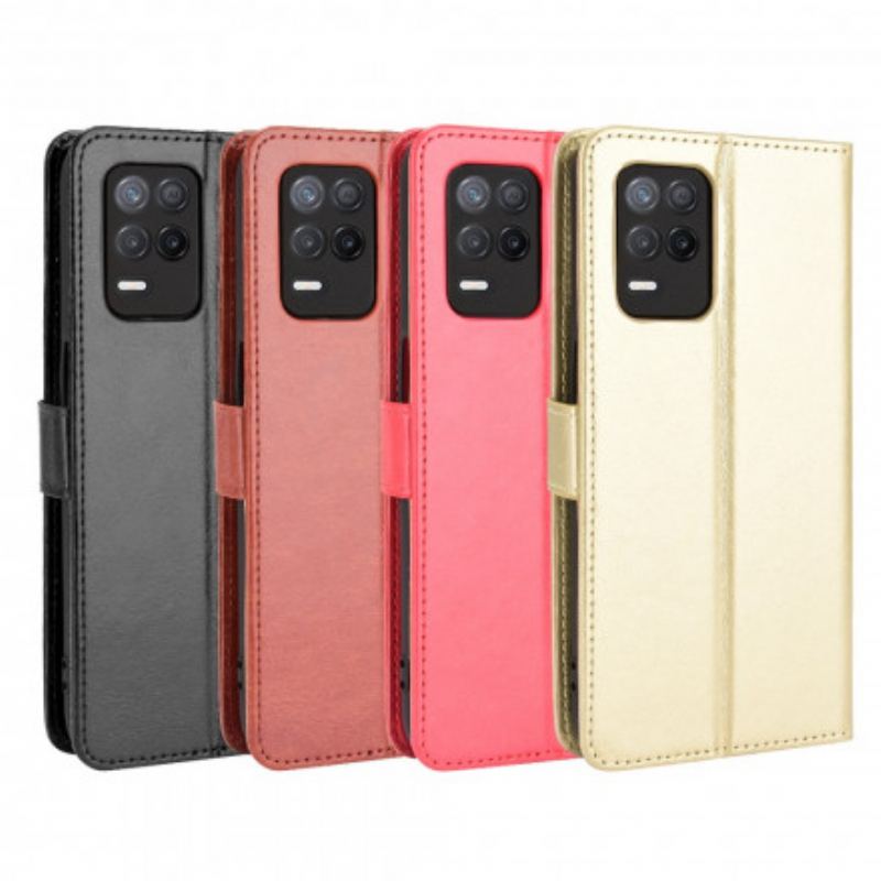 Capa De Couro Para Realme 8 5G Couro Falso Chamativo
