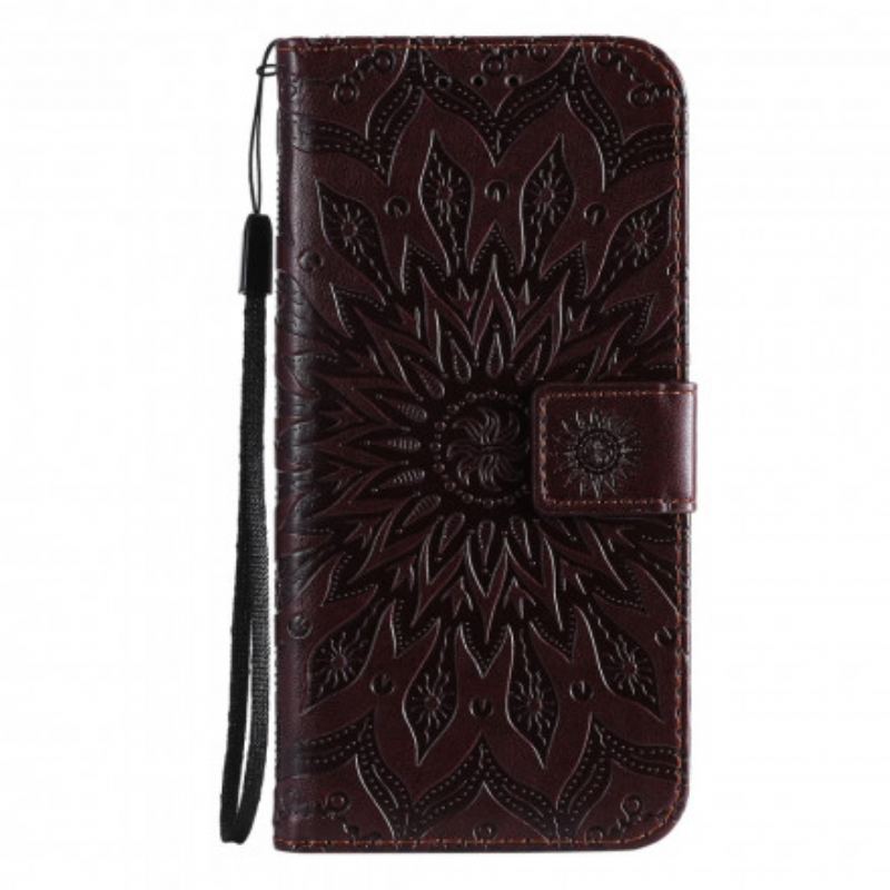 Capa Em Pele Para Realme 8 5G Flor Do Sol
