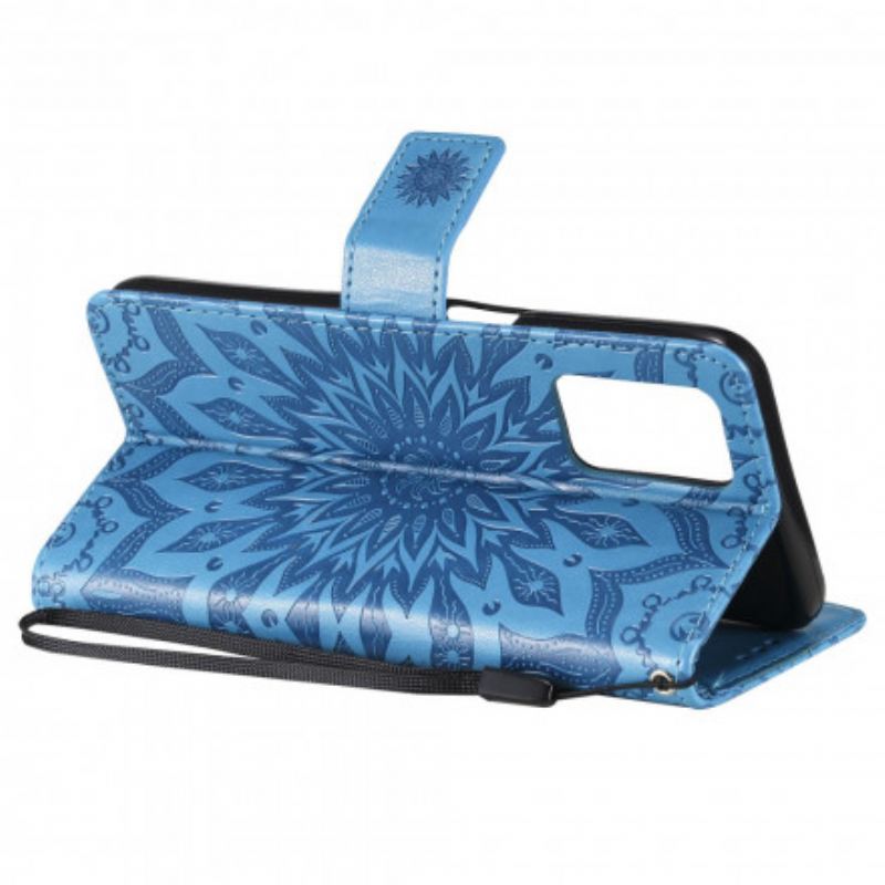 Capa Em Pele Para Realme 8 5G Flor Do Sol