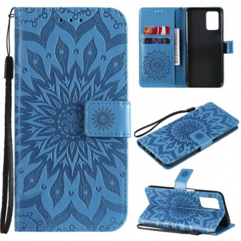 Capa Em Pele Para Realme 8 5G Flor Do Sol