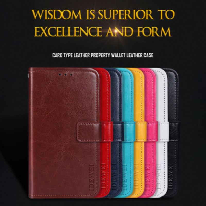 Capa Em Pele Para Realme 8 5G Imitação De Couro Idewei