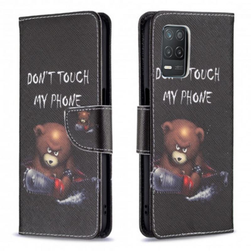 Capa Em Pele Para Realme 8 5G Urso Perigoso