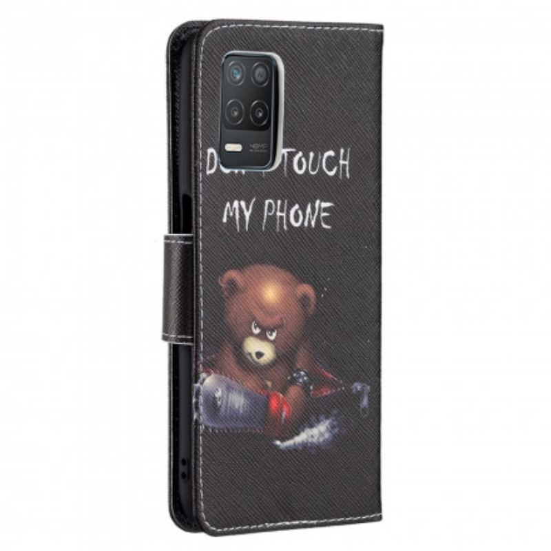 Capa Em Pele Para Realme 8 5G Urso Perigoso