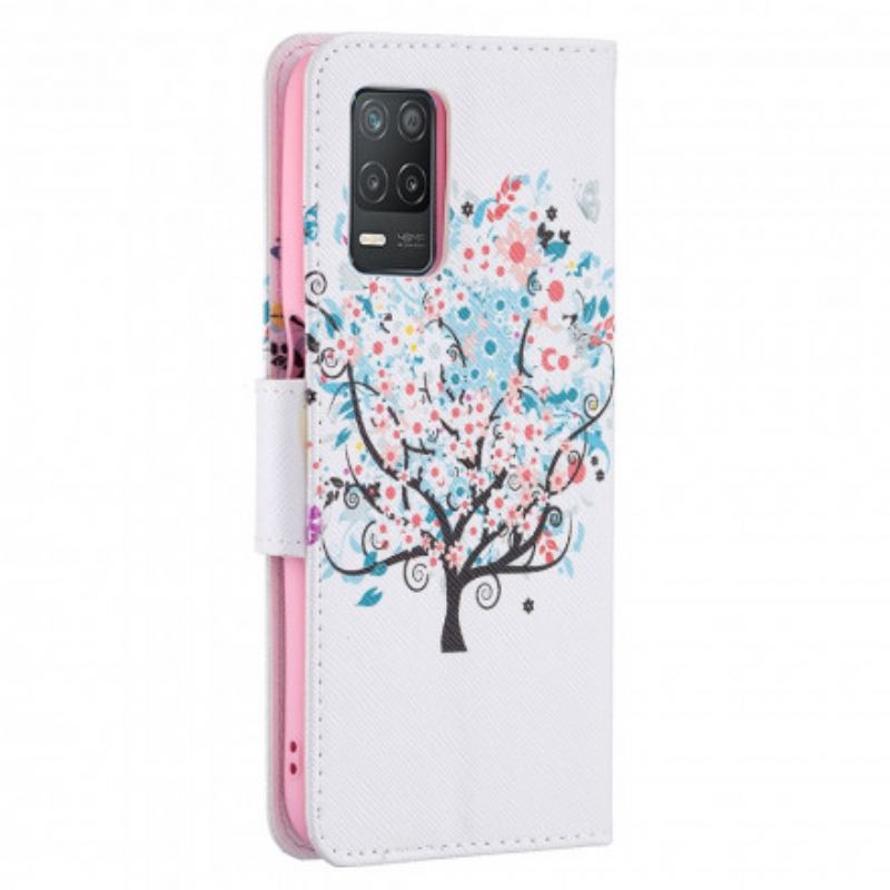 Capa Flip Para Realme 8 5G Árvore Florida