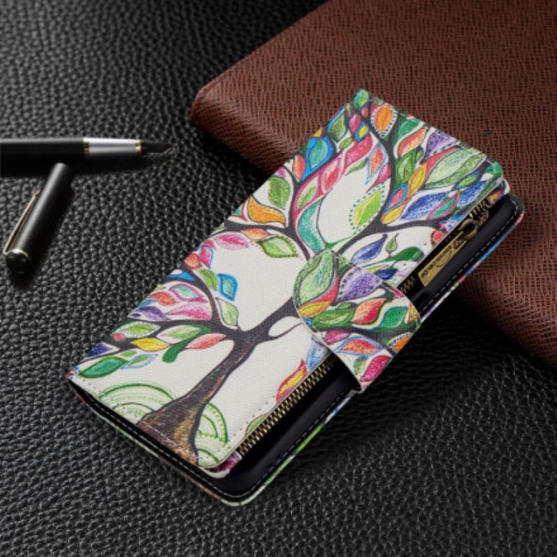 Capa Flip Para Realme 8 5G Bolso De Árvore Com Zíper