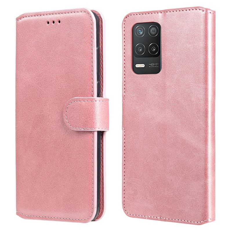 Capa Flip Para Realme 8 5G Efeito Couro