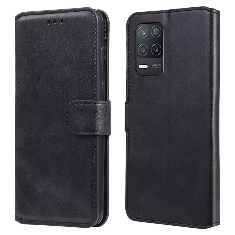 Capa Flip Para Realme 8 5G Efeito Couro