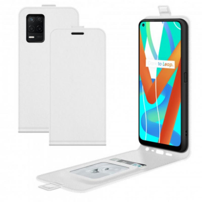 Capa Folio Para Realme 8 5G Flip Efeito Couro Dobrável