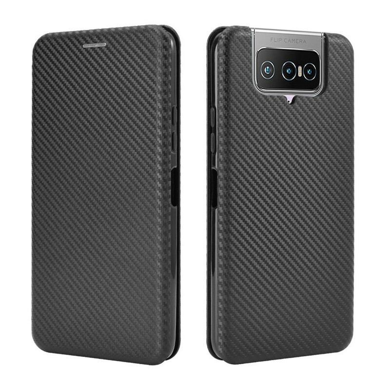 Capa De Celular Para Asus Zenfone 7 / 7 Pro Flip Silicone Carbono