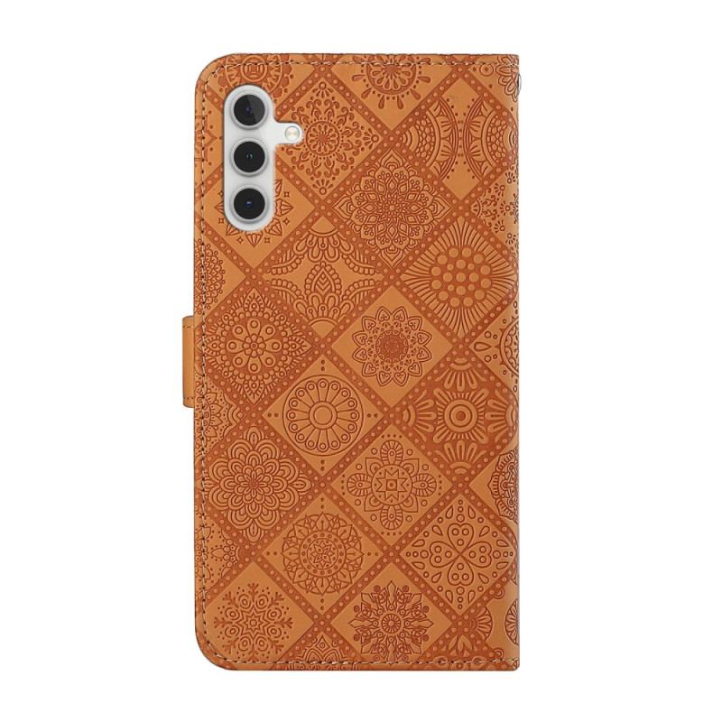 Capa De Couro Para Samsung Galaxy A34 5G Padrão De Tapeçaria